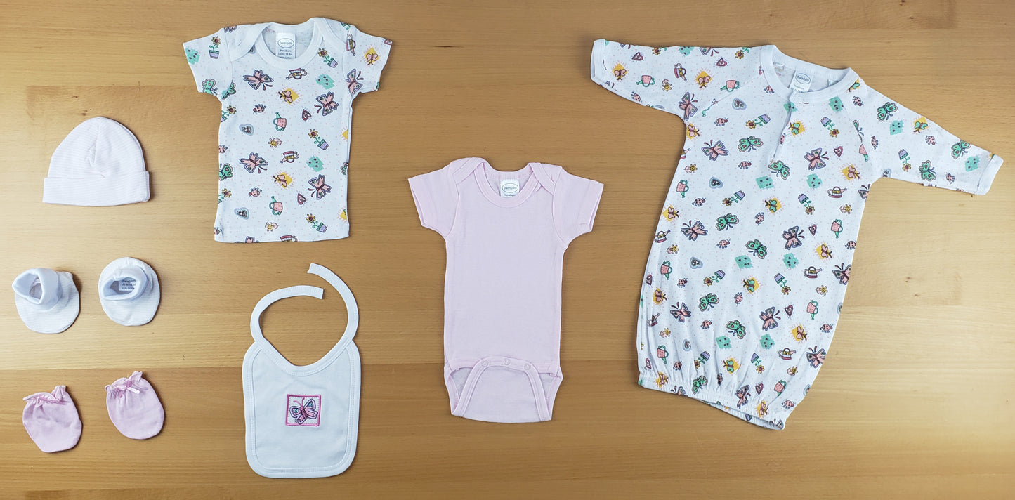 Bambini Newborn Girls 7 Pc Baby Shower Gift Set