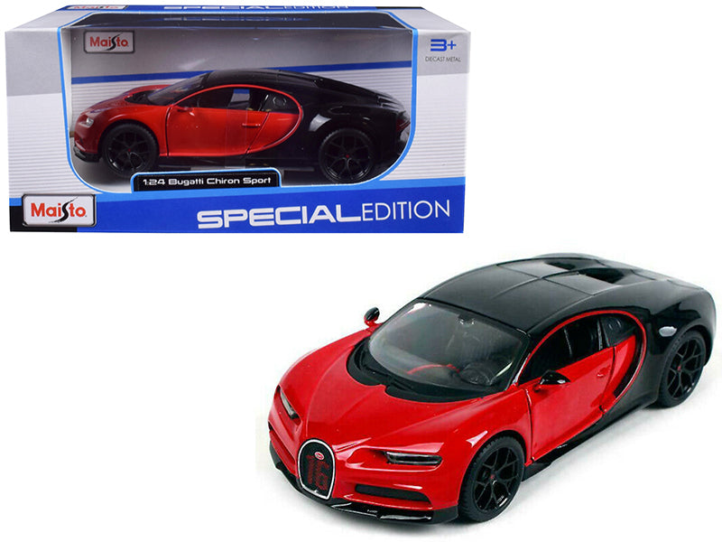 Bugatti Chiron Sport \16\" Red and Black \"Special Edition\" 1/24
