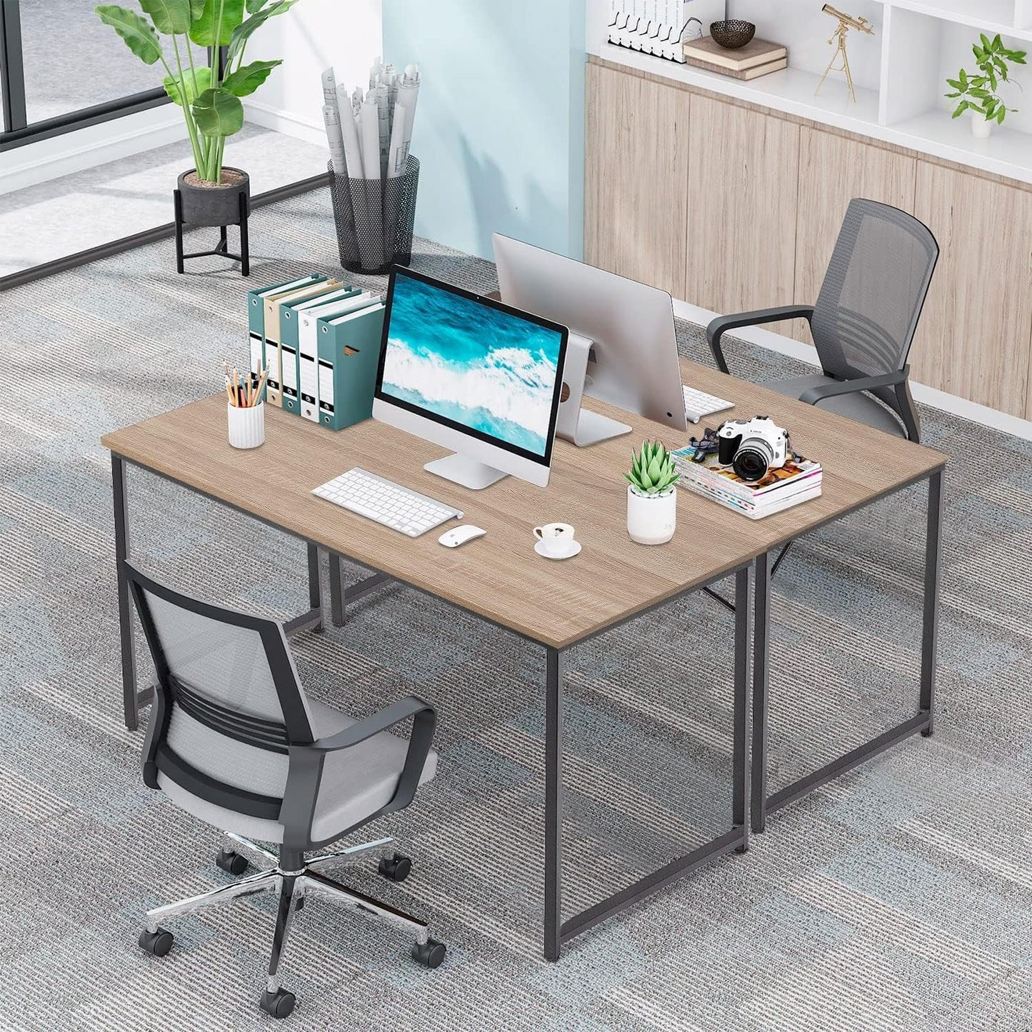 32/39/47 Inch Computer Desk Study Writing Table, Adjustable Feet,