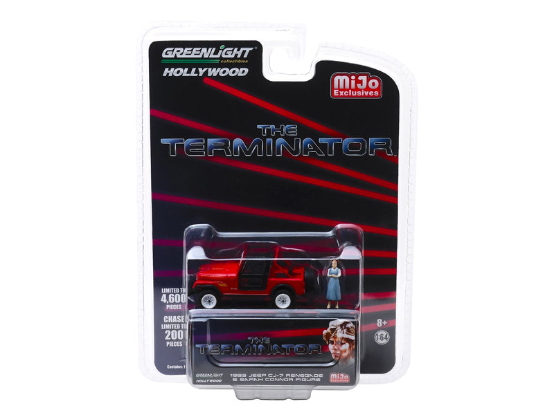1983 Jeep CJ-7 Renegade Red with Sarah Connor Figure \The Terminator\"