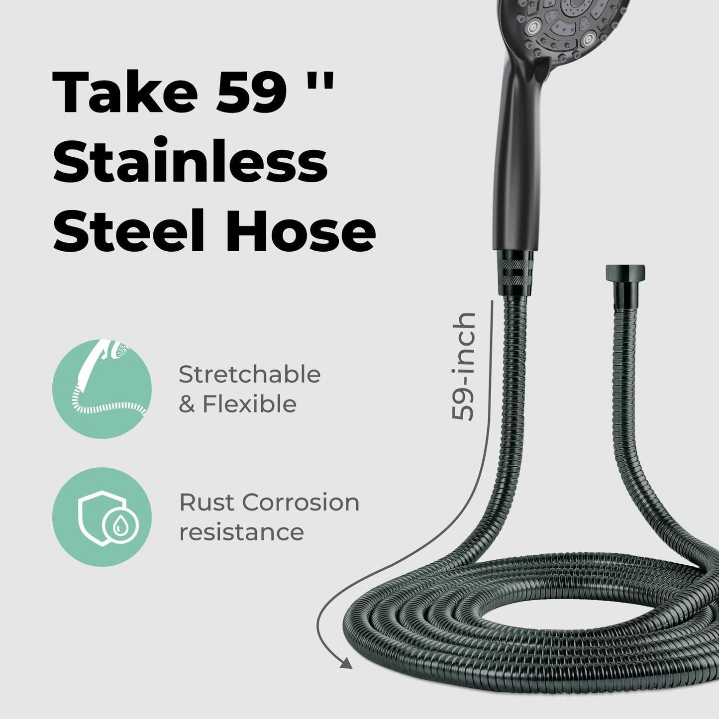 High Pressure 6 Settings Shower Head with Handheld 5'' Powerful