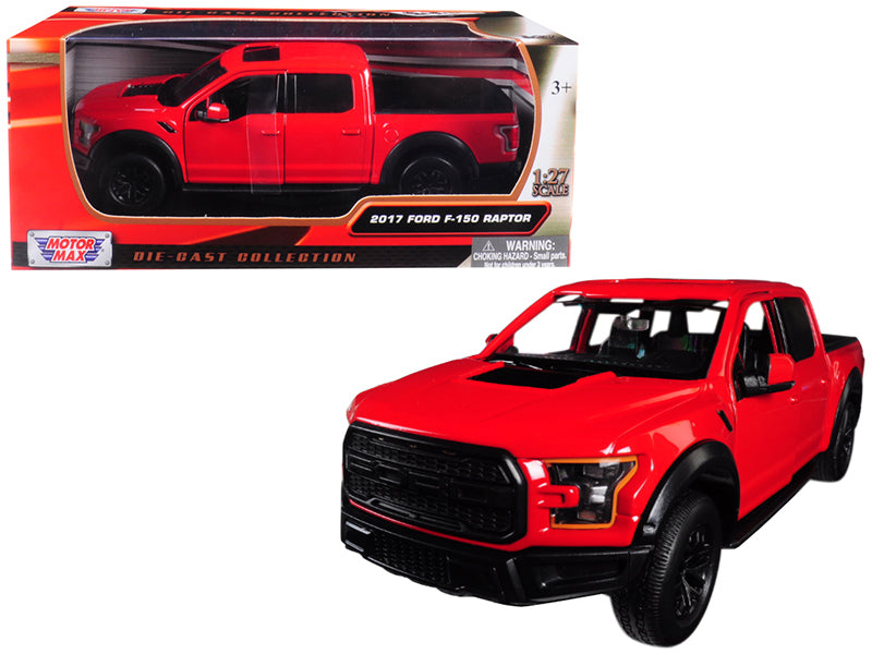 2017 Ford F-150 Raptor Pickup Truck Red with Black Wheels 1/27 Diecast
