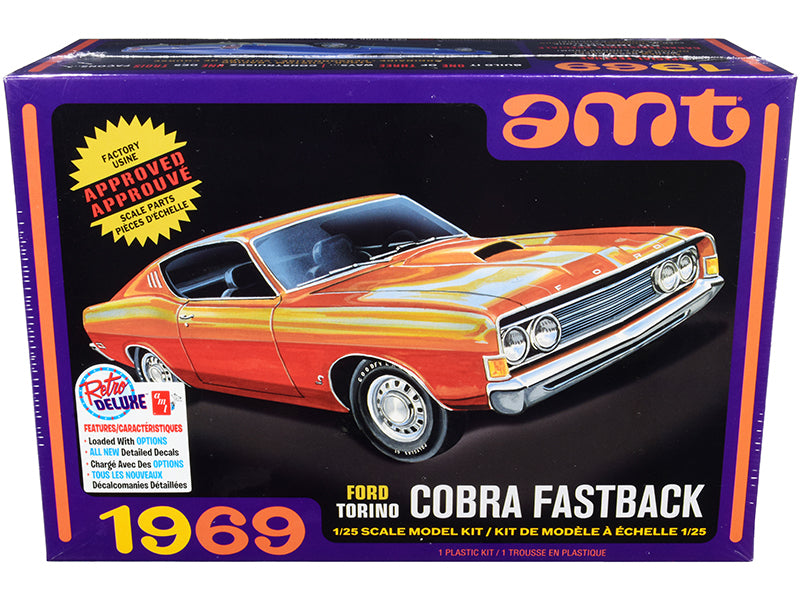 Skill 2 Model Kit 1969 Ford Torino Cobra Fastback 3-in-1 Kit 1/25