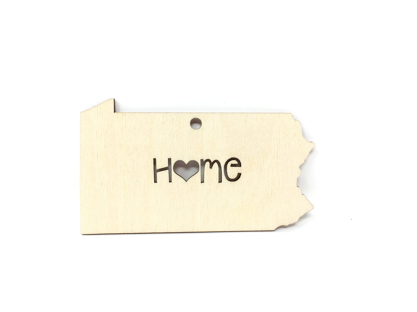 Pennsylvania State Wood Christmas Ornament