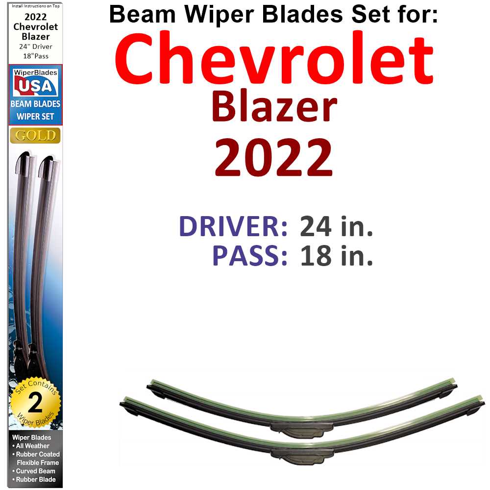 Beam Wiper Blades for 2022 Chevrolet Blazer (Set of 2)