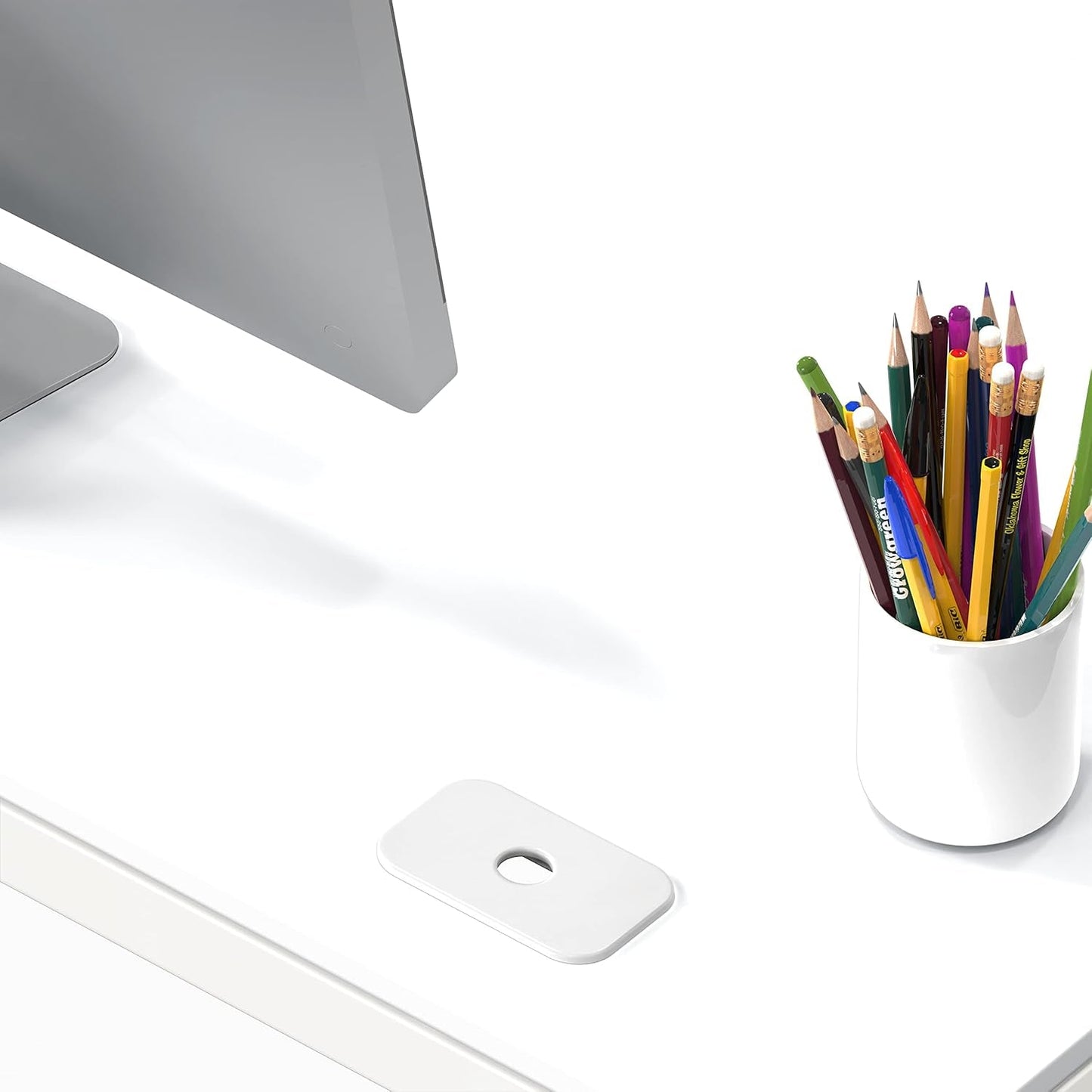 Home Office 55-Inch Large Computer Desk, 24" Deep, White