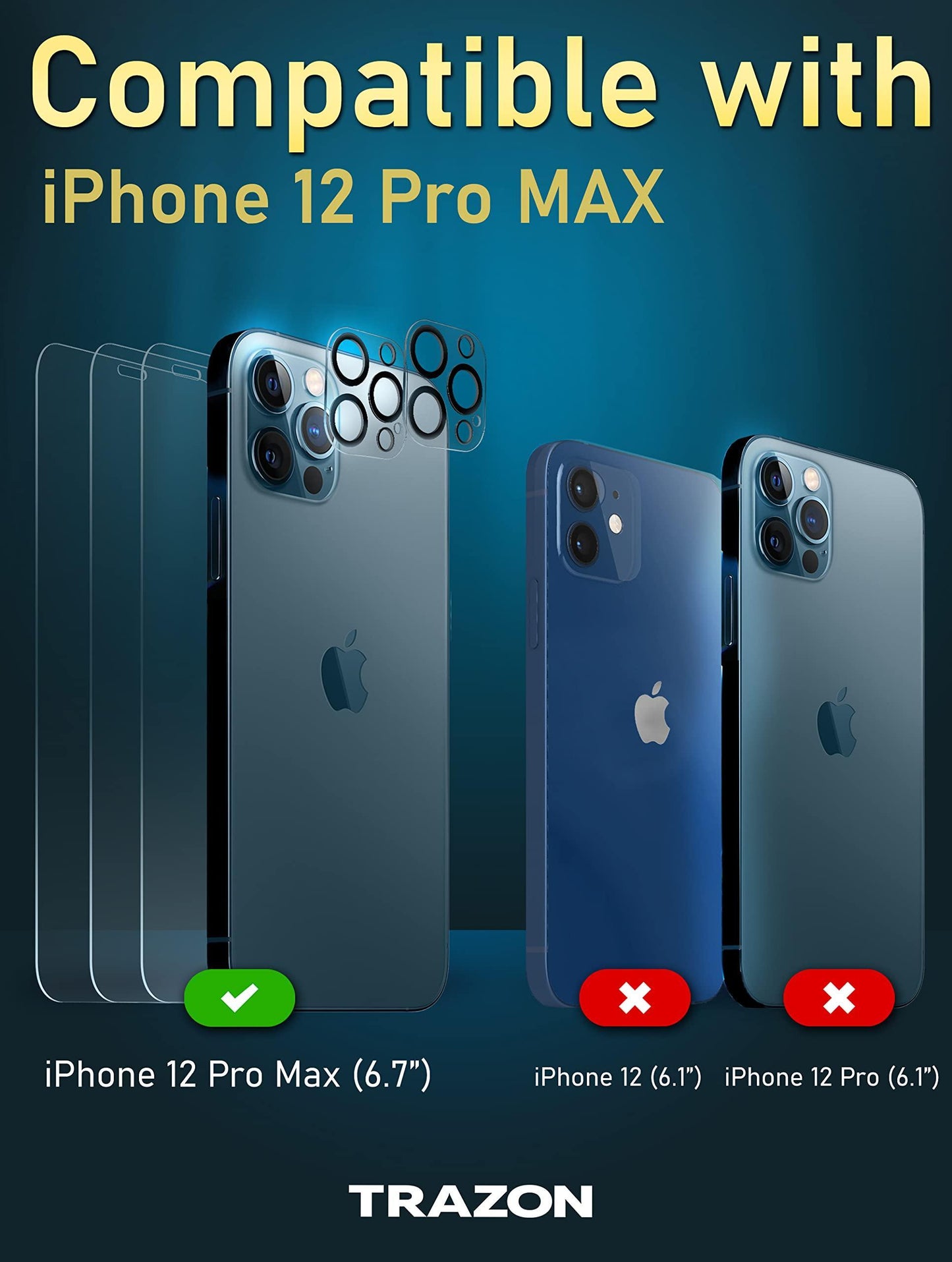 3 Pack Screen Protector Premium Quality Compatible for iPhone 12 Pro