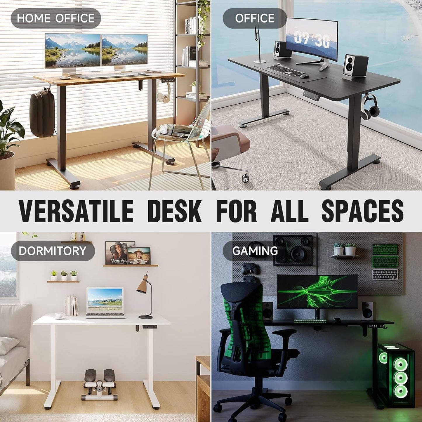 47.2 Inch Electric Standing Desk, Height Adjustable Sit Stand Up,