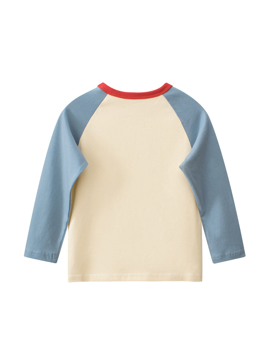 Autumn Arrival Kids Girls Cartoon Print Crew Neck Long Sleeves Color