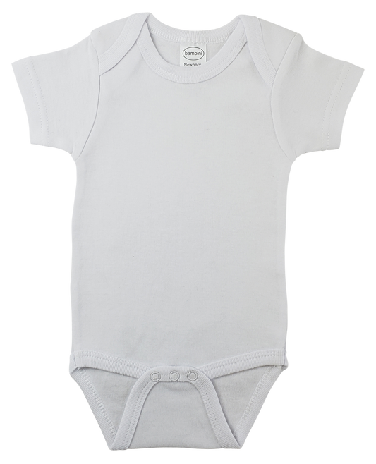 White Interlock Short Sleeve Onezies