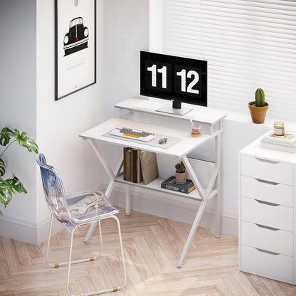 Small Computer Desk, 27.5 Inch Desk for Small Spaces with Storage,