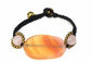 Peach Agate Slice & Rose Quartz Bracelet