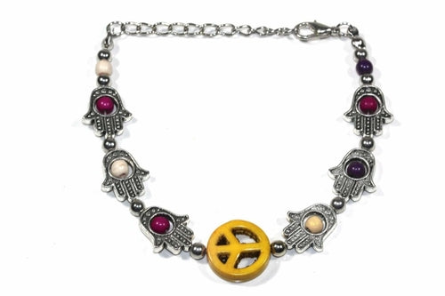 Hamsa Hands & Peace Bracelet