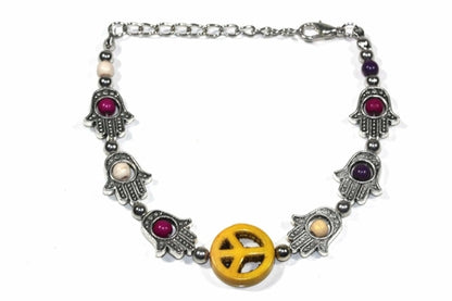 Hamsa Hands & Peace Bracelet