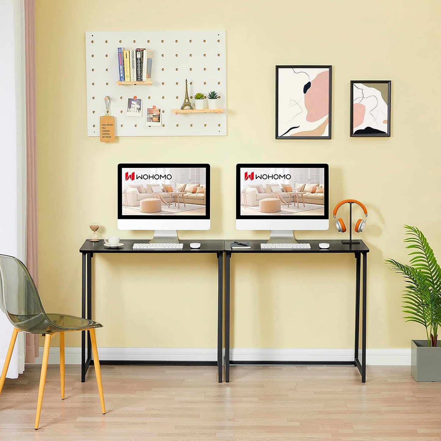 Folding Computer Desk, Small Writing Foldable Desk 31.5", Space-Saving