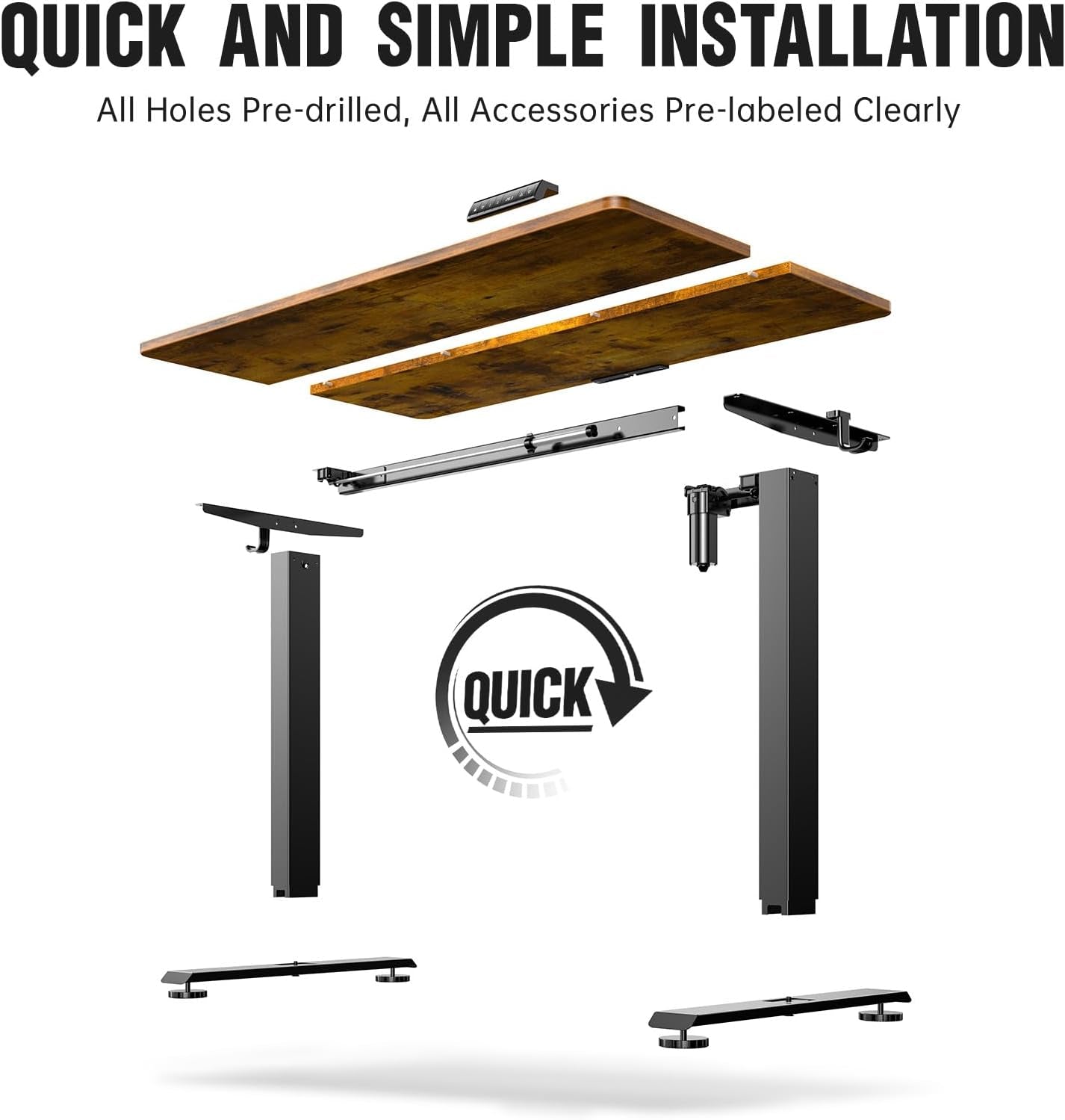 47.2 Inch Electric Standing Desk, Height Adjustable Sit Stand Up,
