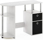 Jaya Simplistic Computer Study Desk, White Oak/Chrome/Black
