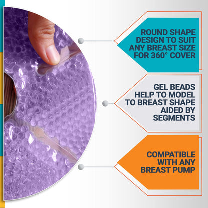 Purple Lactation Massaging Gel Pads for Breastfeeding Nurse and
