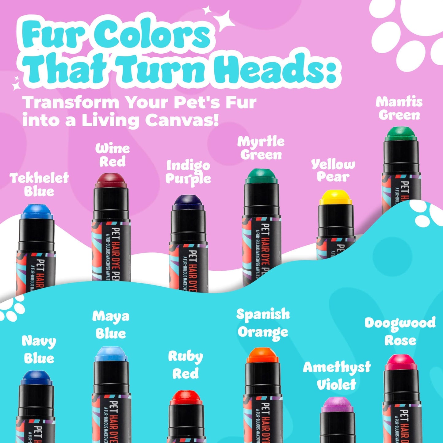 Dog Hair Dye  12 Color Dog Safe Hair Dye  Dog Dye Non Toxic &