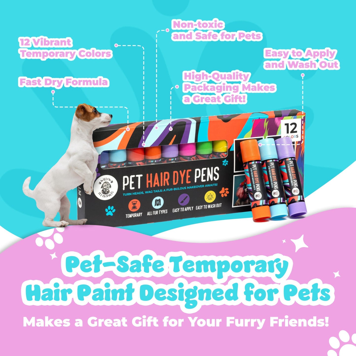 Dog Hair Dye  12 Color Dog Safe Hair Dye  Dog Dye Non Toxic &