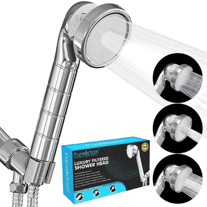 PureAction Luxury Filtered Shower Head with Handheld Hose  Hard Water