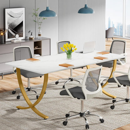 Executive Desk, 63” W X 31.5” D Large Office Desk, Modern Computer