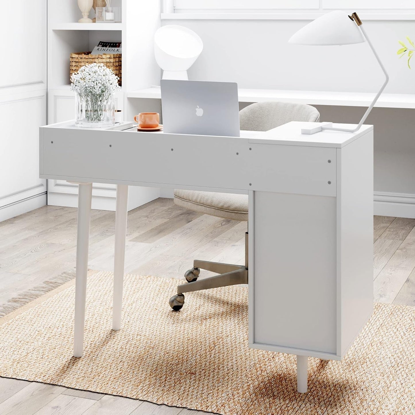 Daisy Vanity Dressing Table or Makeup Desk with 4-Drawers and Brass