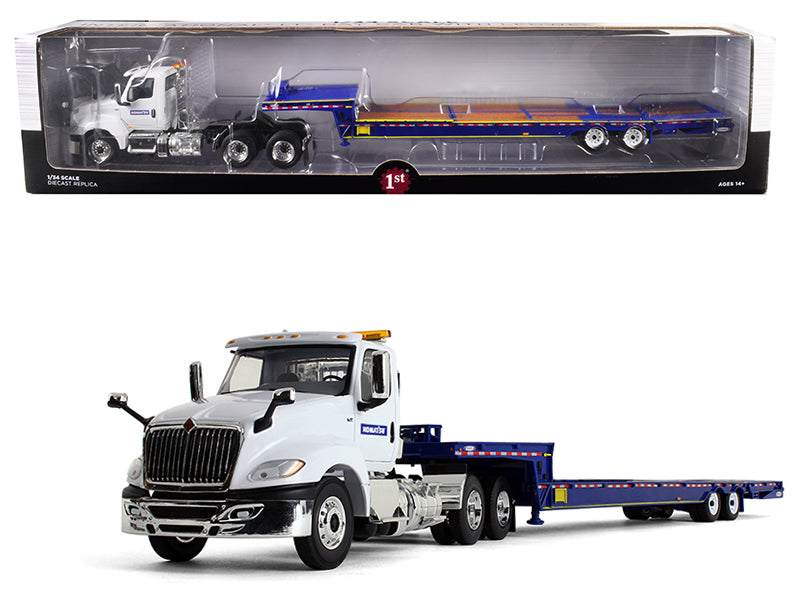International LT Day Cab \Komatsu\" with \"Ledwell\" Hydratail Trailer