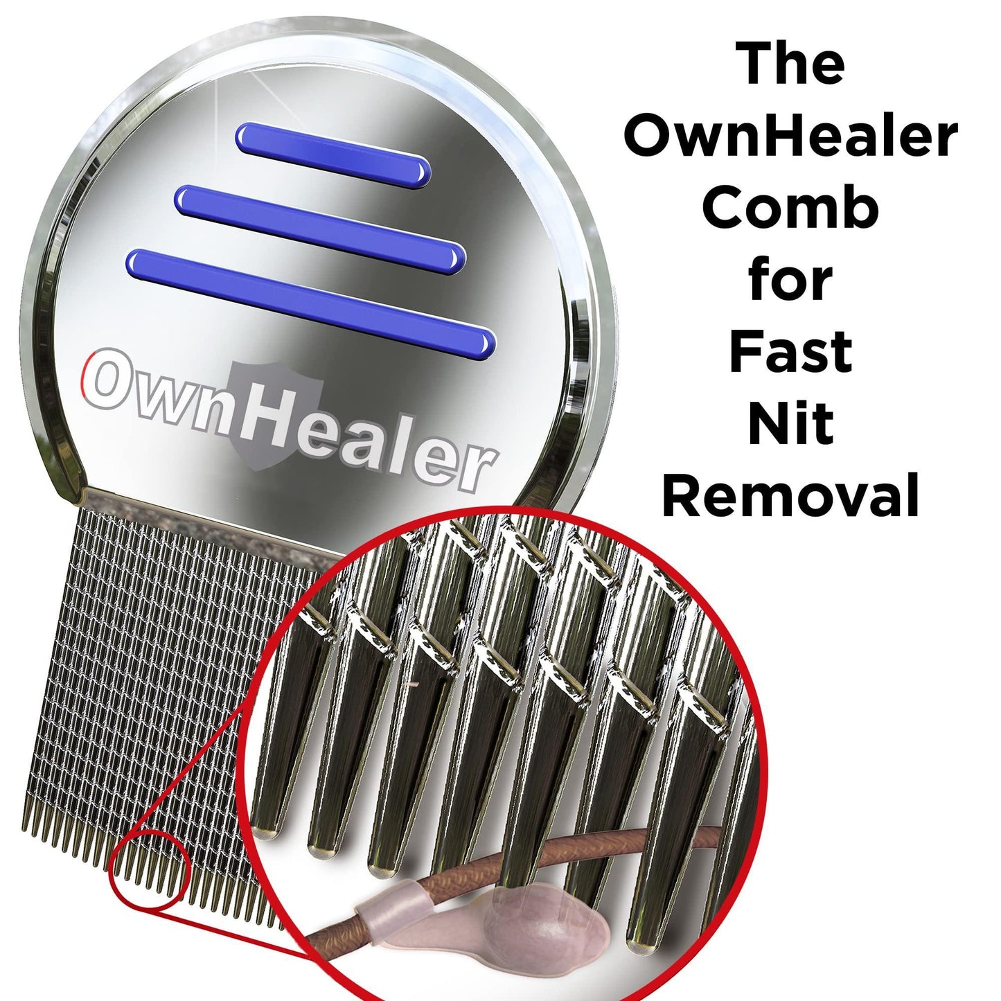 Lice Comb [Pack of 3]   Fast Removal of Lice Eggs Nits and Dandruff.