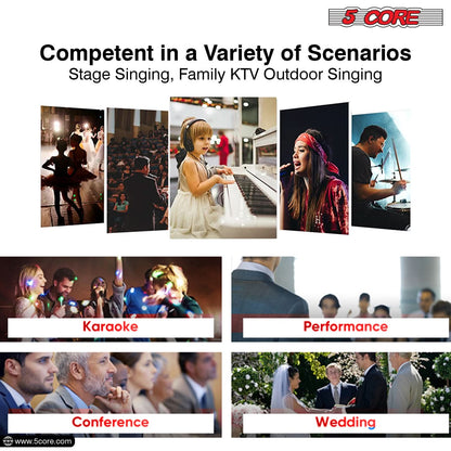 5Core XLR Microphone Dynamic Mic Karaoke Singing Studio Microfono
