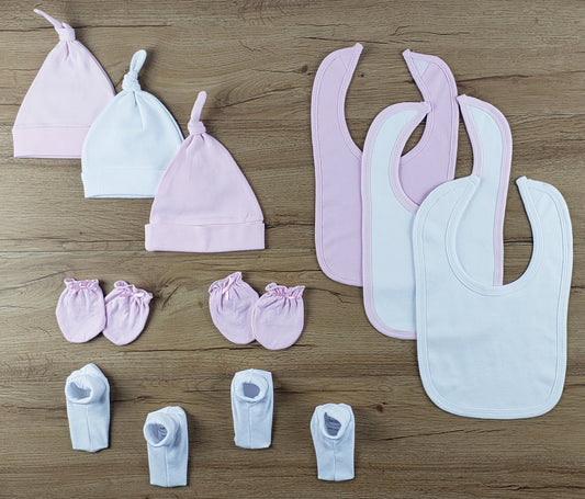 Bambini 10 PC set of Bibs, Caps, Booties