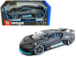 Bugatti Divo Matt Gray with Blue Accents 1/18 Diecast Model Car by