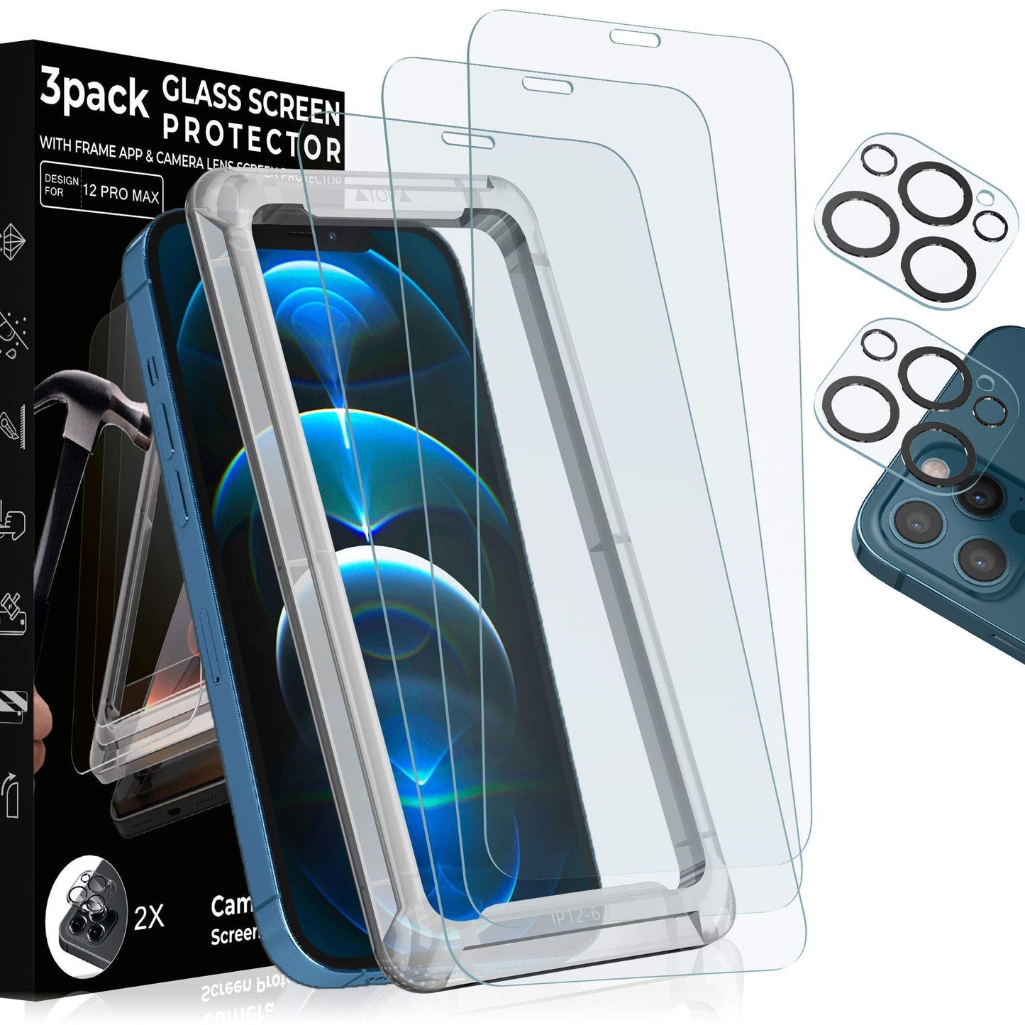 3 Pack Screen Protector Premium Quality Compatible for iPhone 12 Pro