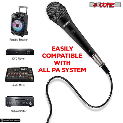 5Core XLR Microphone Dynamic Mic Karaoke Singing Studio Microfono