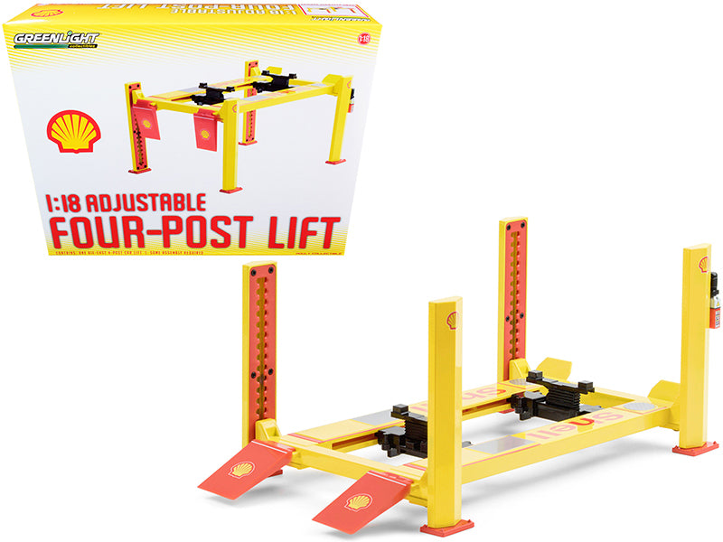 Adjustable Four Post Lift \Shell Oil\" #2 for 1/18 Scale Diecast Model