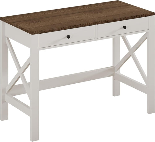 Farmhouse Desk 39" Computer Desk with Drawers, Small Study Writing