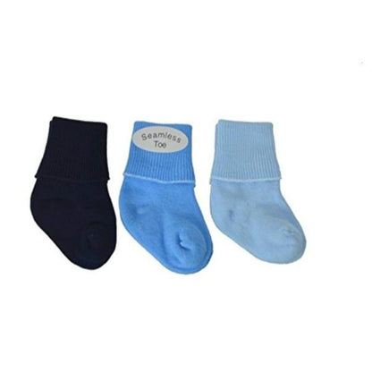 Infant Boy Cotton Turn Cuff Bootie 9 Pair Pack - Unisex Newborn