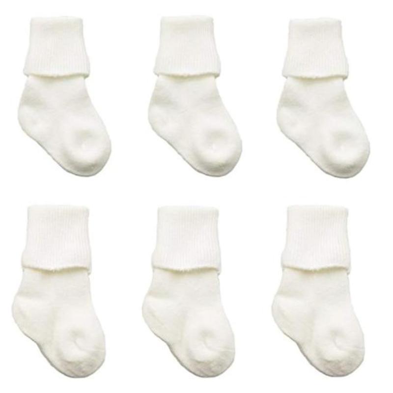 Infant Boy Cotton Turn Cuff Bootie 9 Pair Pack - Unisex Newborn
