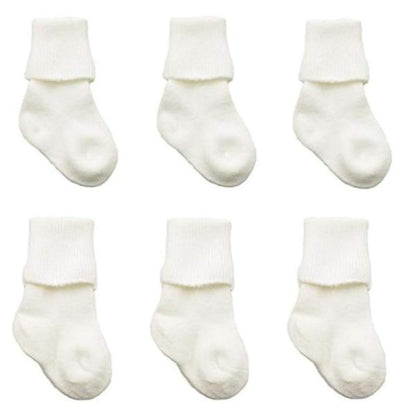 Infant Boy Cotton Turn Cuff Bootie 9 Pair Pack - Unisex Newborn