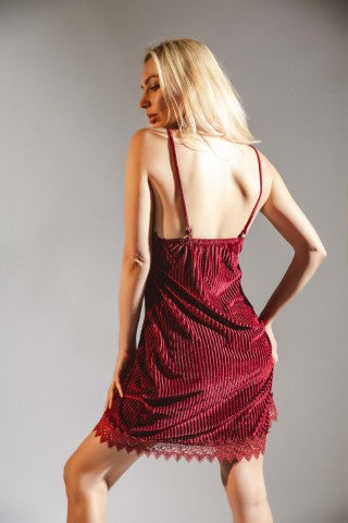 Burgundy Velvet Velour Nightgown