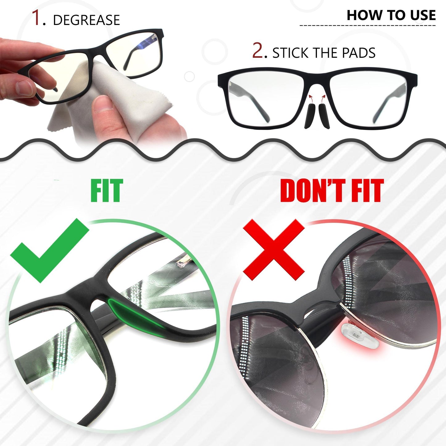 Eyeglass Nose Pads Anti Slip - Eye Glasses Nose Pad 0.5 mm - Silicone