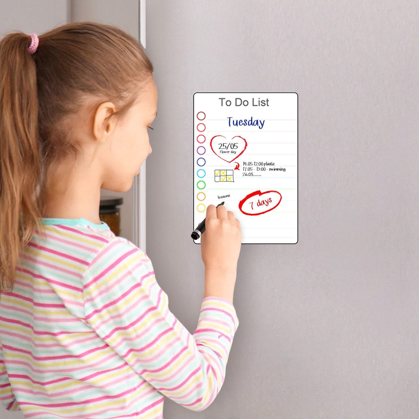 Magnetic to Do List for Fridge   5.5x8 inch Small Dry Erase Daily to