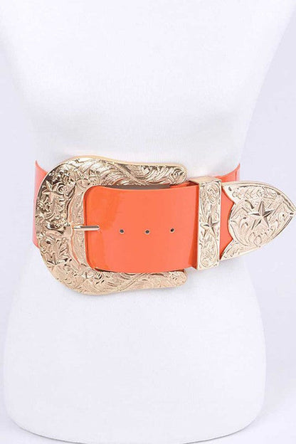 Plus Size Iconic Buckle Statement Patent Belt
