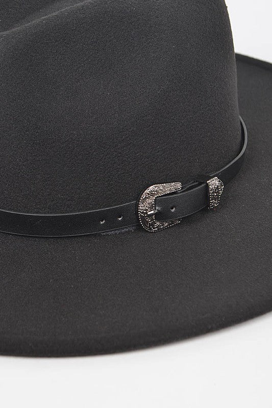 Western Belted Felt Fedora