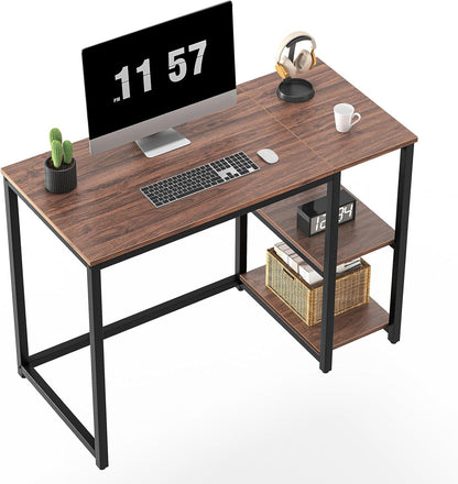 Computer Desk 40 Inch with 2 Shelves, Sturdy Home Office Desk with
