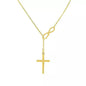 Symbol Of Infinity And Holy Cross With Lariat Style Chain