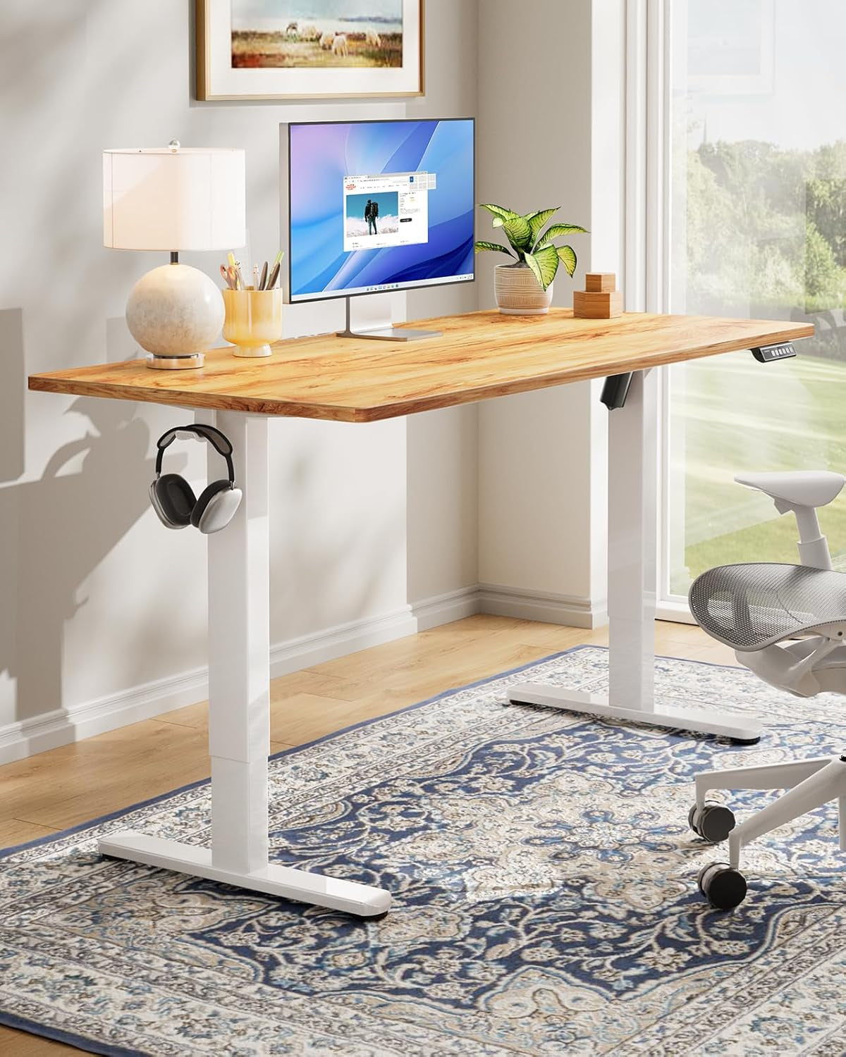 Electric Standing Desk, 48" X 24" Whole Piece Desktop, Adjustable