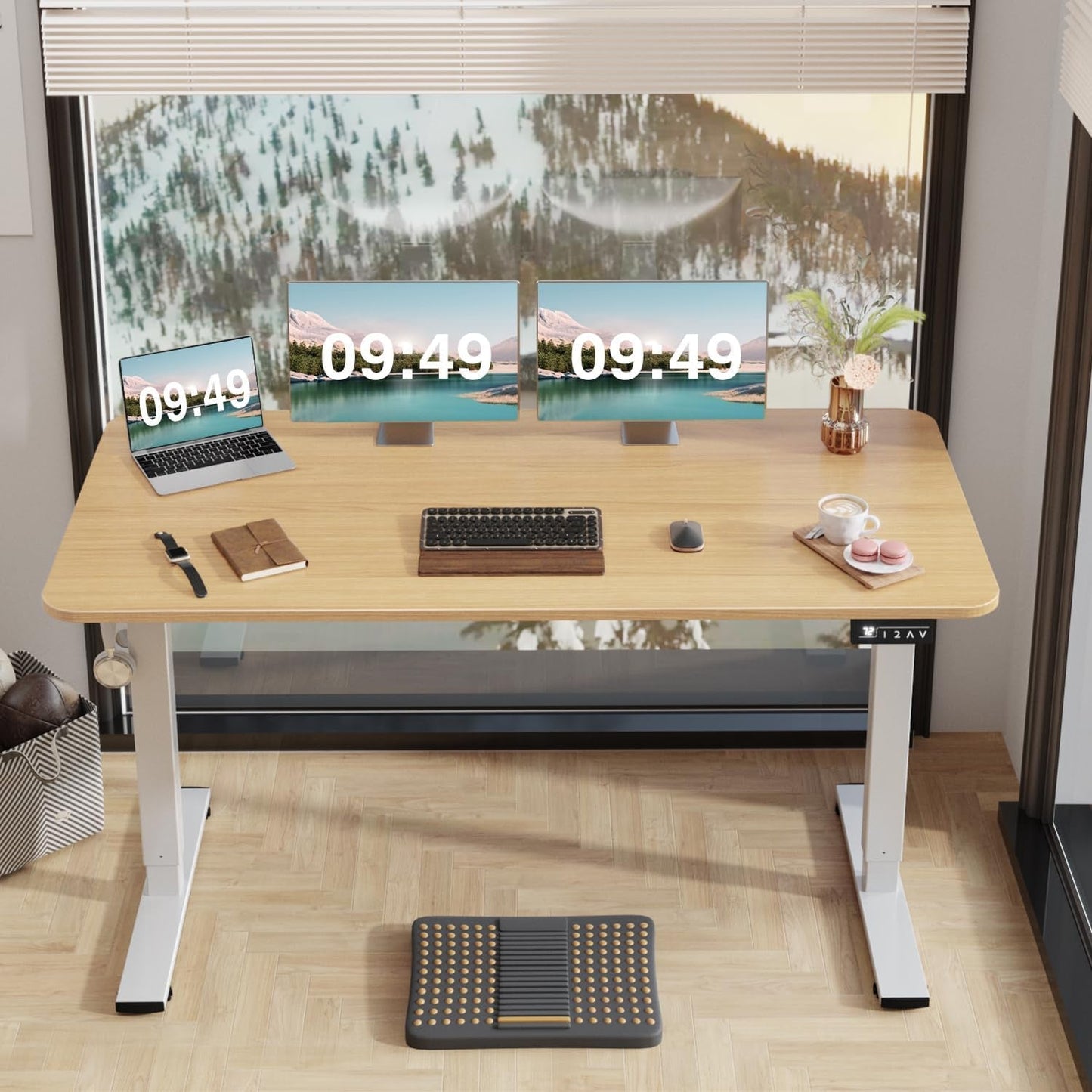 Electric Height Adjustable Standing Desk Large 55 X 24 Inches Sit