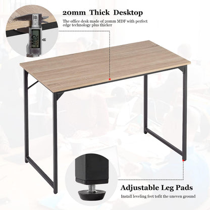 32/39/47 Inch Computer Desk Study Writing Table, Adjustable Feet,