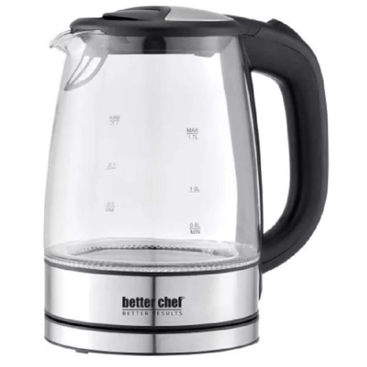 Better Chef 1100W 7-Cup Cordless Electric Borosilicate Glass Kettle wi